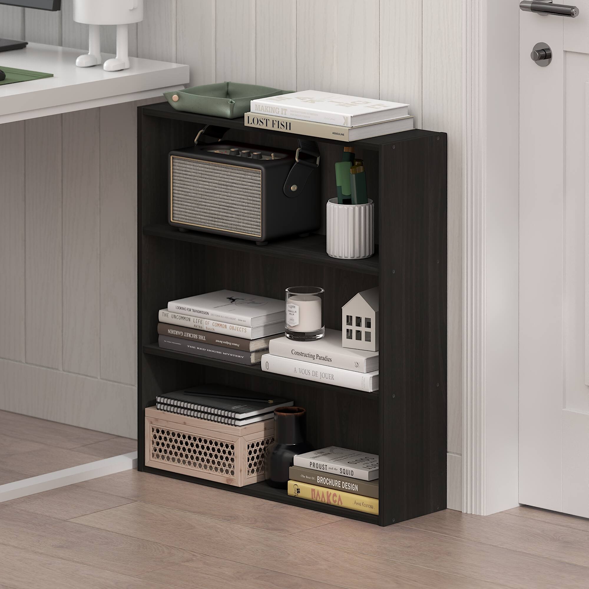 Furinno Basic 3 Tier Open Shelf Bookcase, Bookshelf, Storage