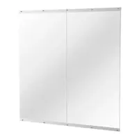 LOVMOR - 2PCS Polished 26 in. W x 60 in. Modern Rectangular Tempered Glass Wall Mirror - Silver - Front_Zoom