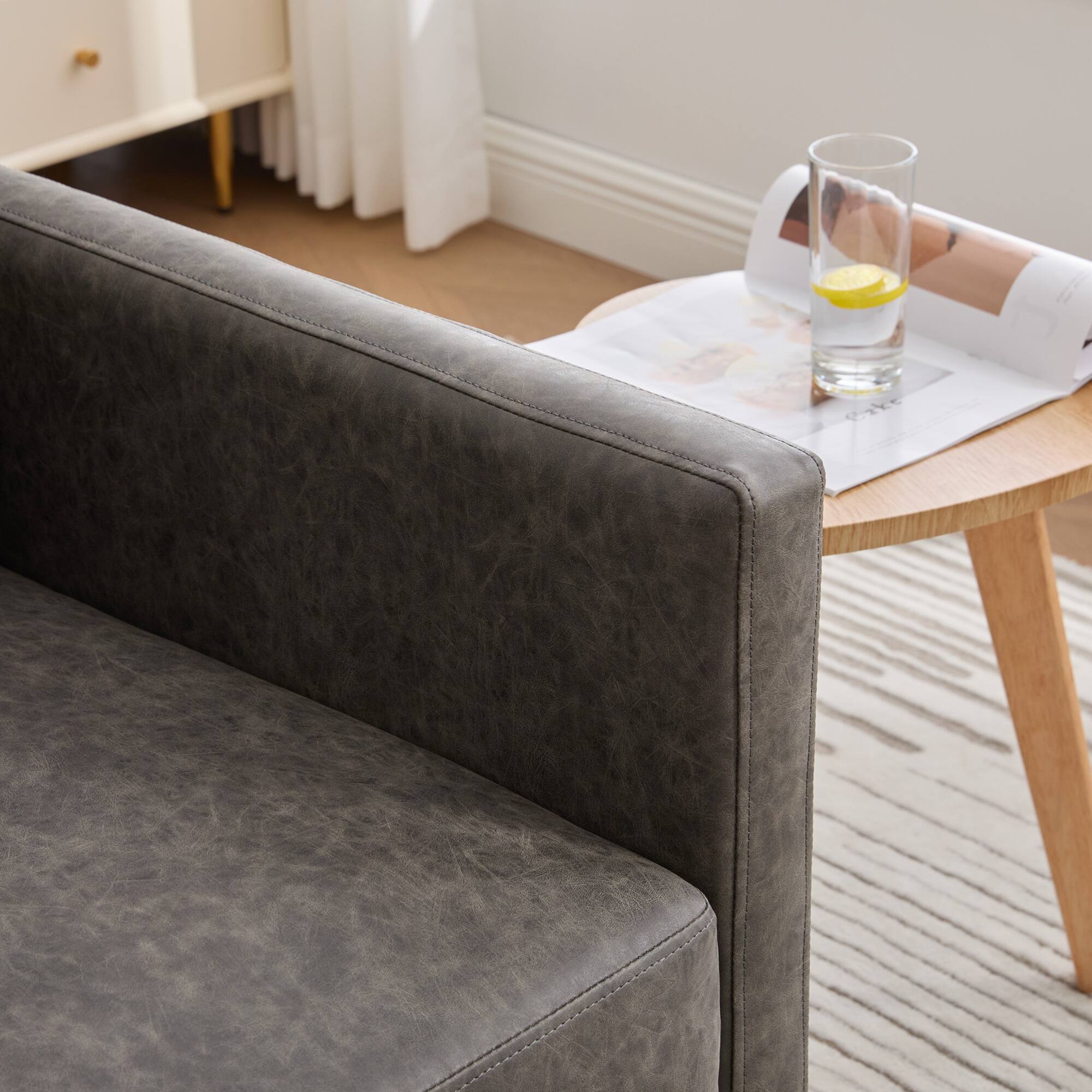 Alt View 6. GOODSILO - Modern Square Swivel Accent Chair with 360-Degree Rotation for Living Room and Bedroom - Gray.