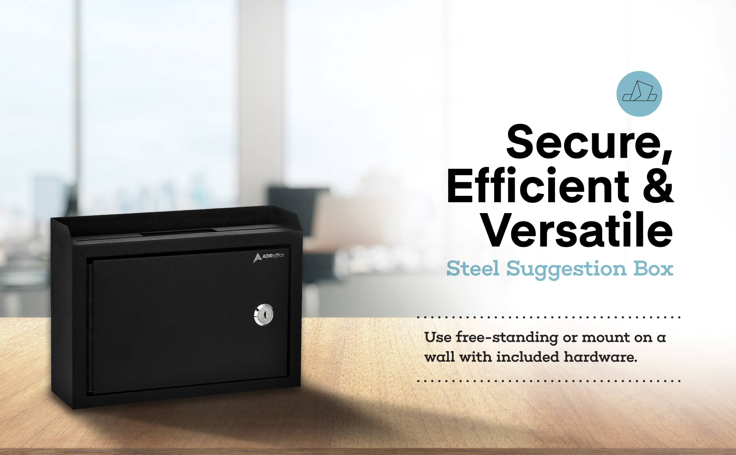 A Secure, Efficient & Versatile Steel Suggestion Box Use free-standing or mount on a wall with included hardware.