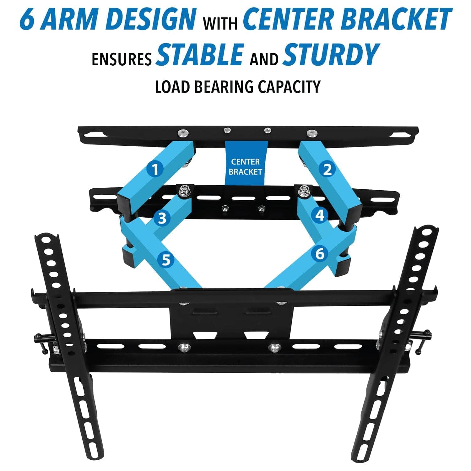 6 ARM DESIGN WITH CENTER BRACKET ENSURES STABLE AND STURDY LOAD BEARING CAPACITY