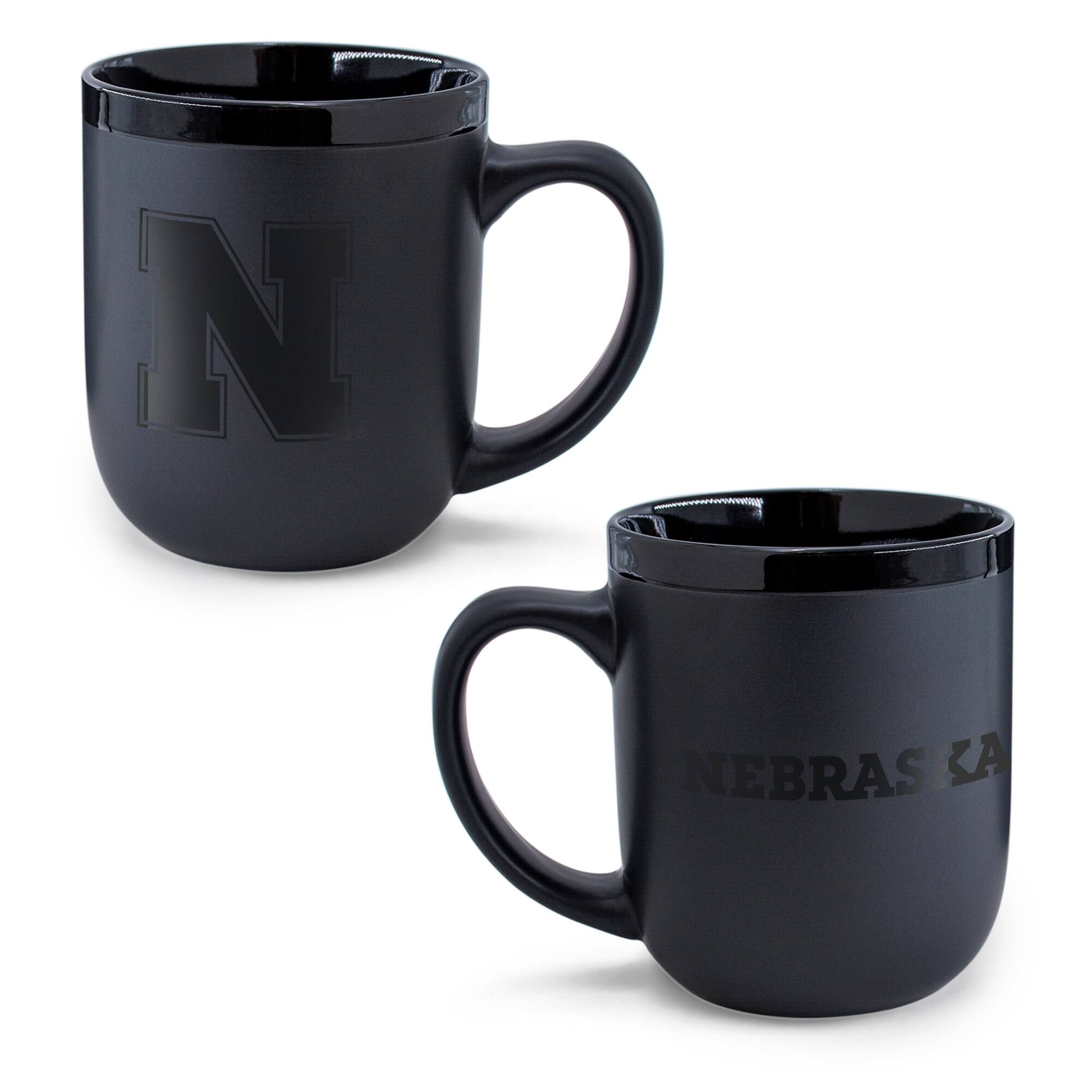 Front. WinCraft - Nebraska Huskers 17oz. Ceramic Mug - Black.