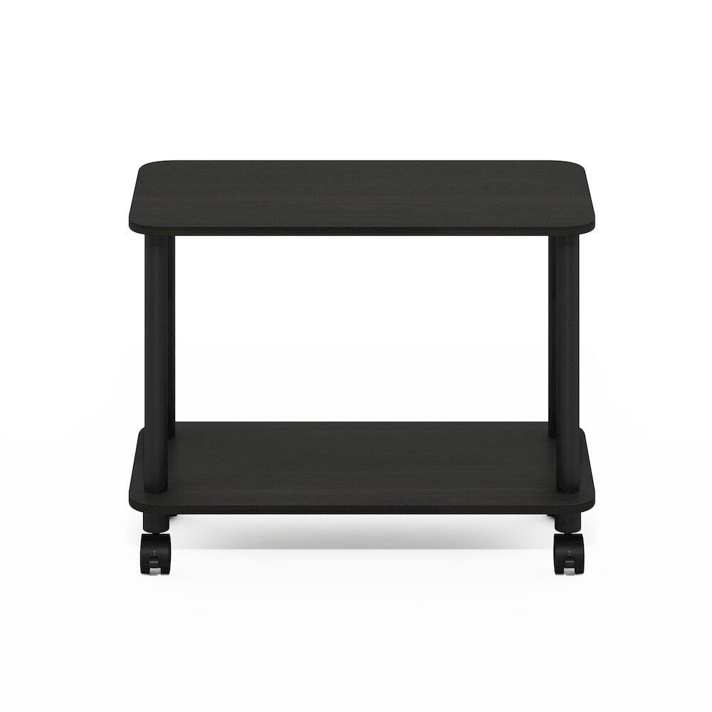Left. Furinno - TURN-N-TUBE Night Stand, 2-Tier Rectangle Nightstand, Corner Side Table, End Table with Open Shelf, Toolless Assembly - Espresso/Black.