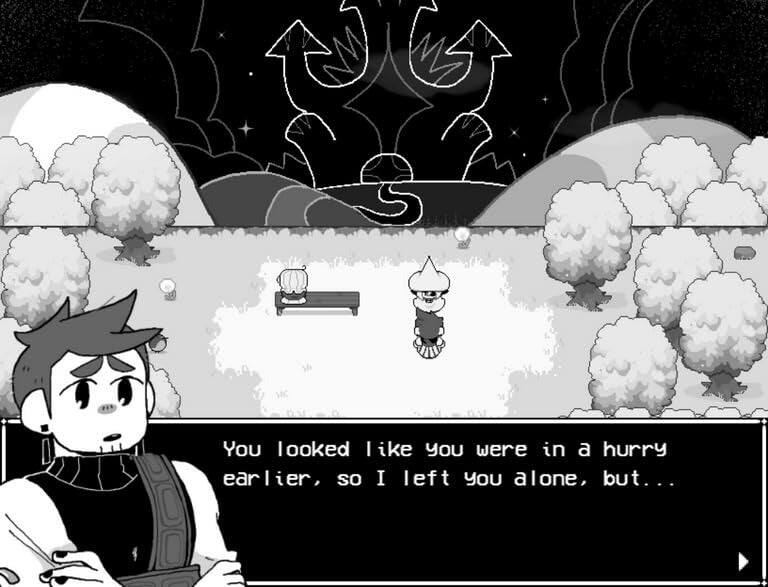 You looked like you were in a hurry earlier, so I left you alone, but...