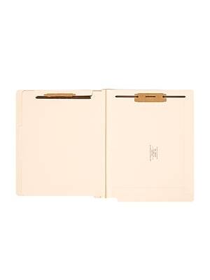 Front. Smead - Smead End Tab Heavy Duty Classification Folders, 2" Expansion, Letter Size, 1 Divider, Manila, 10/Box (26825) - Manila.