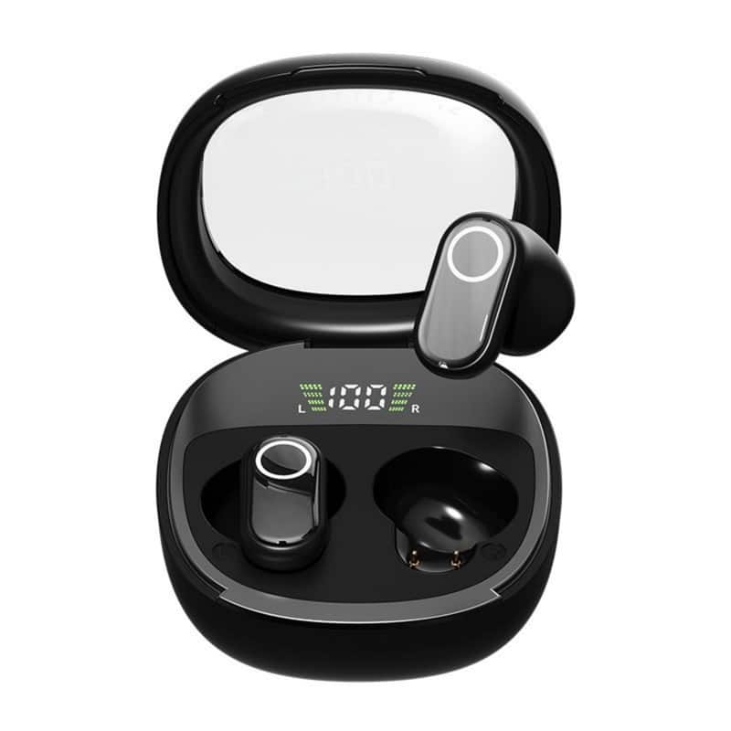 SKRAN - Mini-Wireless Bluetooth Earbuds, Hi-Fi Sound, LED Display, Touch Control,for Sports, Running ,Travel - Black