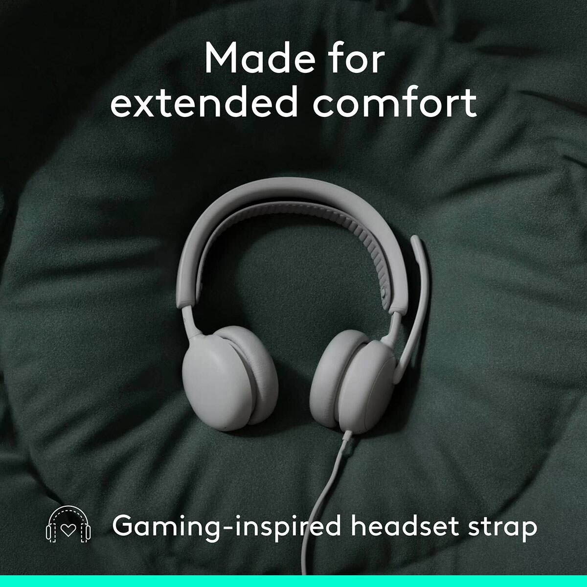 Made for extended comfort  
Gaming-inspired headset strap