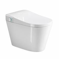 Front. RYHNUYNE - Unique One Piece Smart Bidet Toilet, Auto Open Close Seat Warm Water Dryer For Modern Bathroom In Bright White - White.