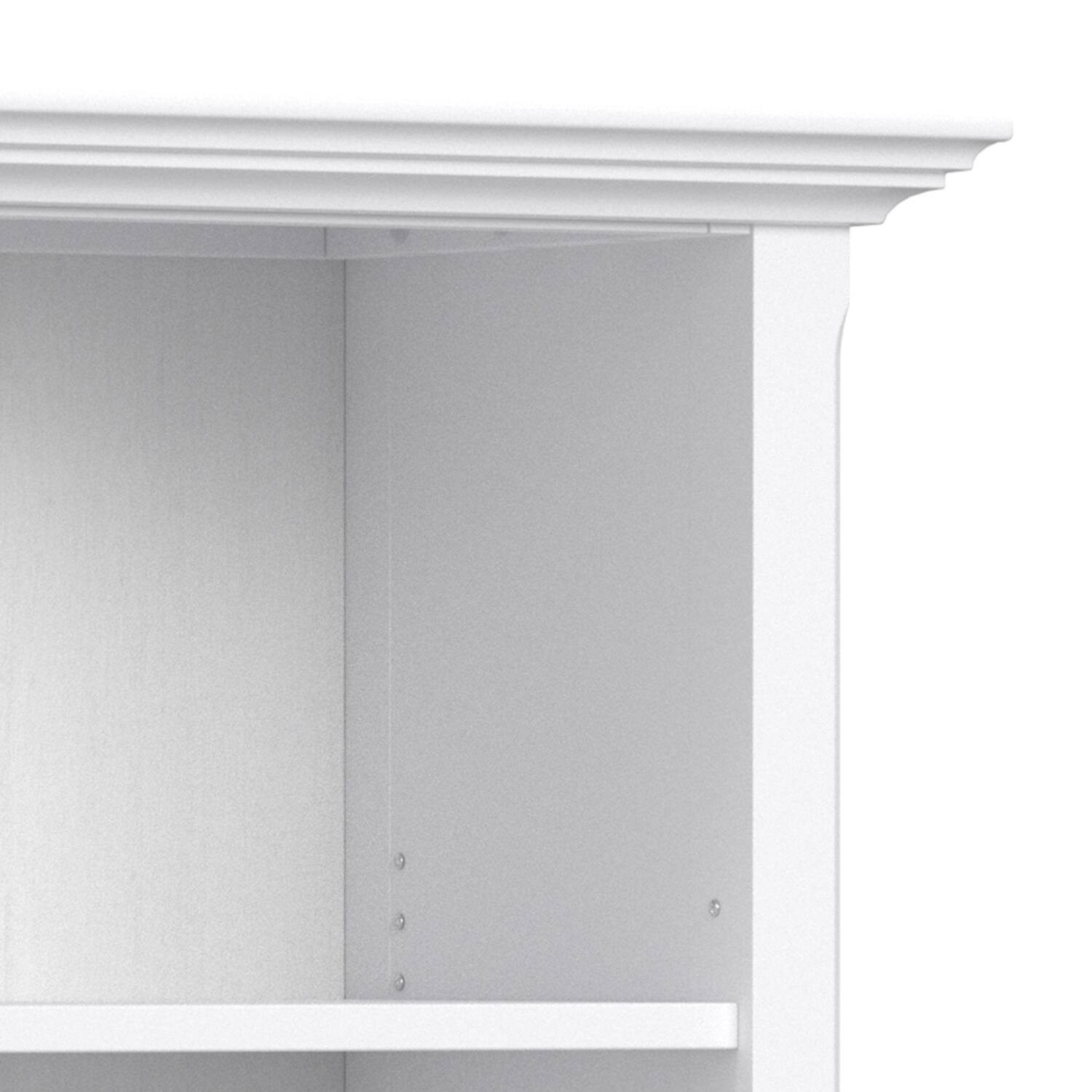 Alt View 6. Simpli Home - Amherst 24 inch Wide Solid Wood Transitional 5 Shelf Bookcase in White - White.