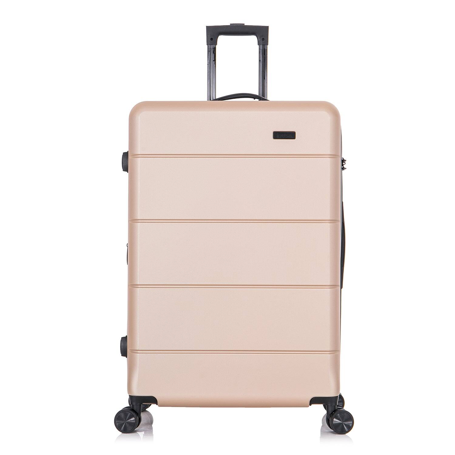 Angle. InUSA - Elysian lightweight hardside spinner luggage 28" - CHAMPAGNE.