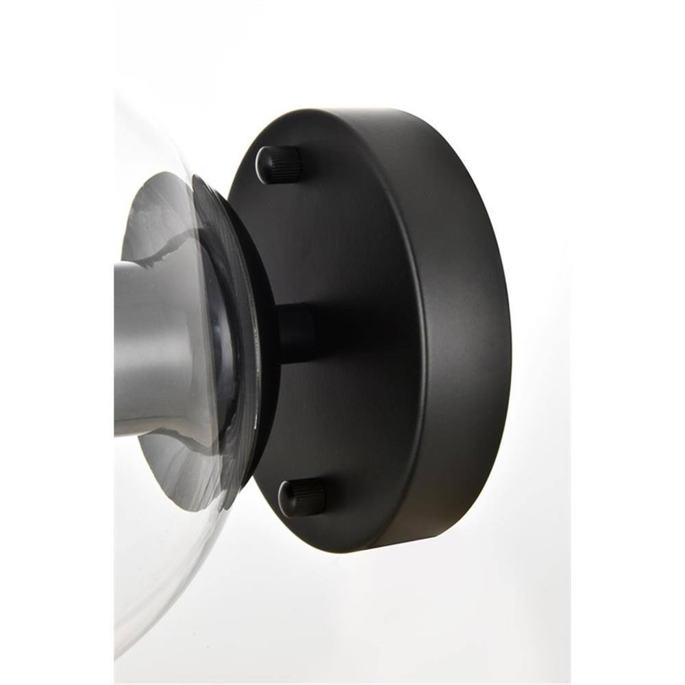 Alt View 2. Living District - Rogelio 1-Light Iron & Glass Bath Sconce - Black.