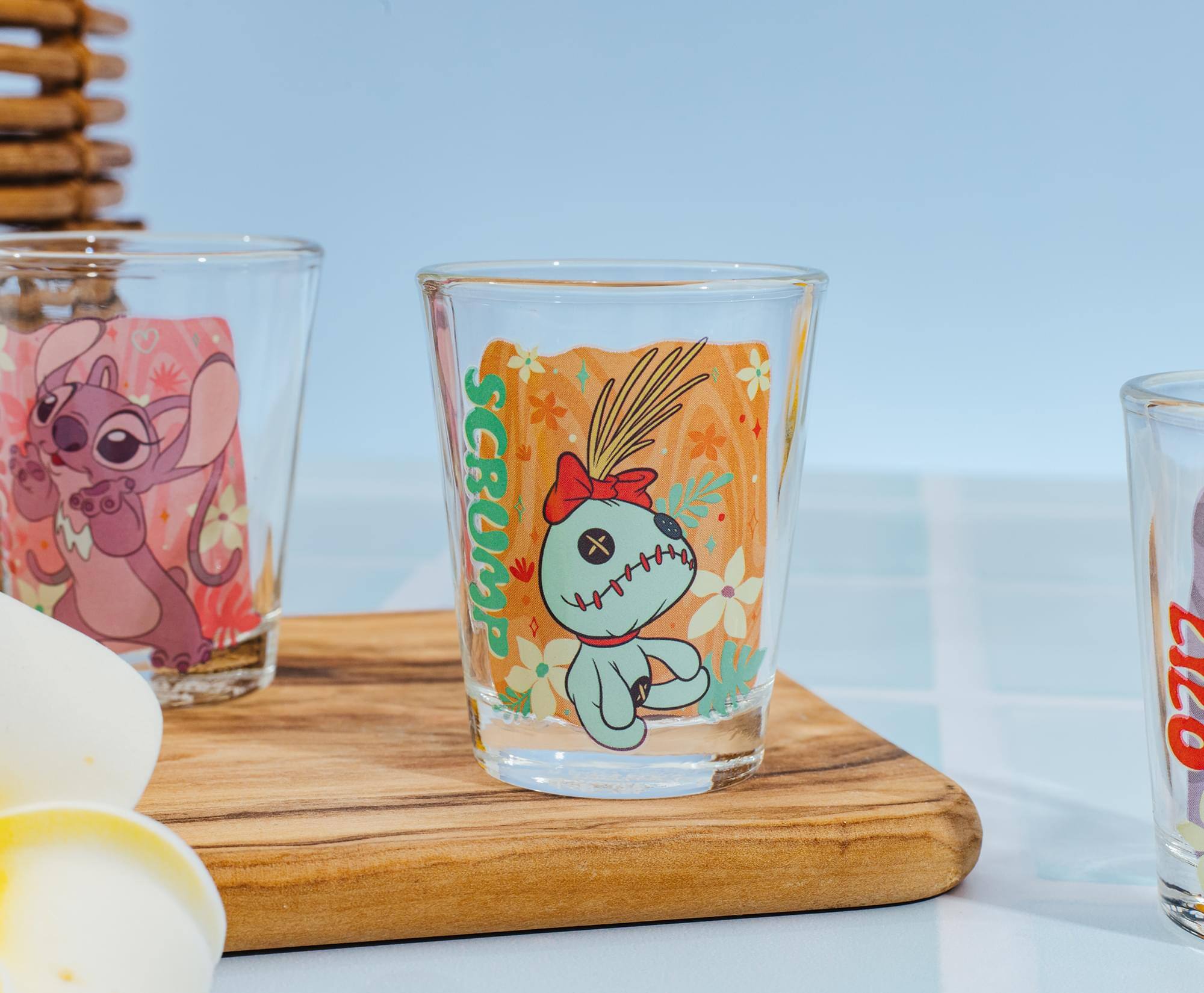 Alt View 4. Silver Buffalo - Disney Lilo & Stitch Tropical Characters 2-Ounce Mini Shot Glasses | Set of 4 - Multi-Colored.