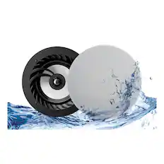 Front. Lithe Audio - Bluetooth IP44 Rated Wireless 6.5 In. Ceiling Speaker (Pair) - Black|White.