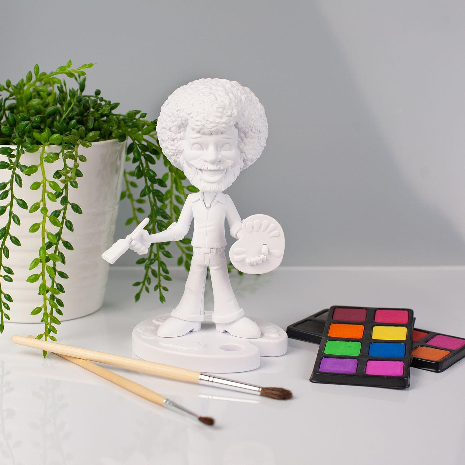 Alt View 3. Toynk - TOONIES "PAINT YOUR OWN" BOB ROSS 6.5" VINYL FIGURE COLLECTIBLE | WHITE VARIANT - White.