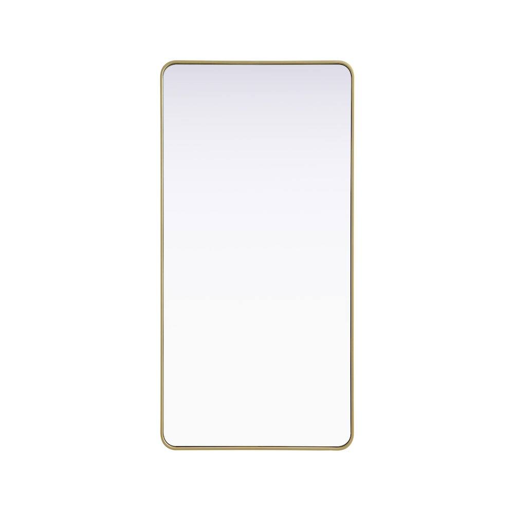 Alt View 8. Elegant Decor - Contour Metal Rectangle Mirror 30x60 in Brass - Brass.