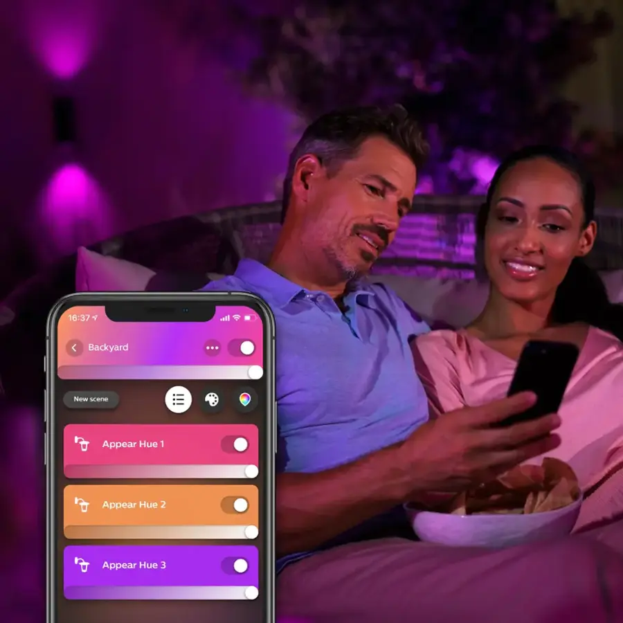 Alt View 13. Philips - Hue  Appear Outdoor Wall Light - White and Color Ambiance.