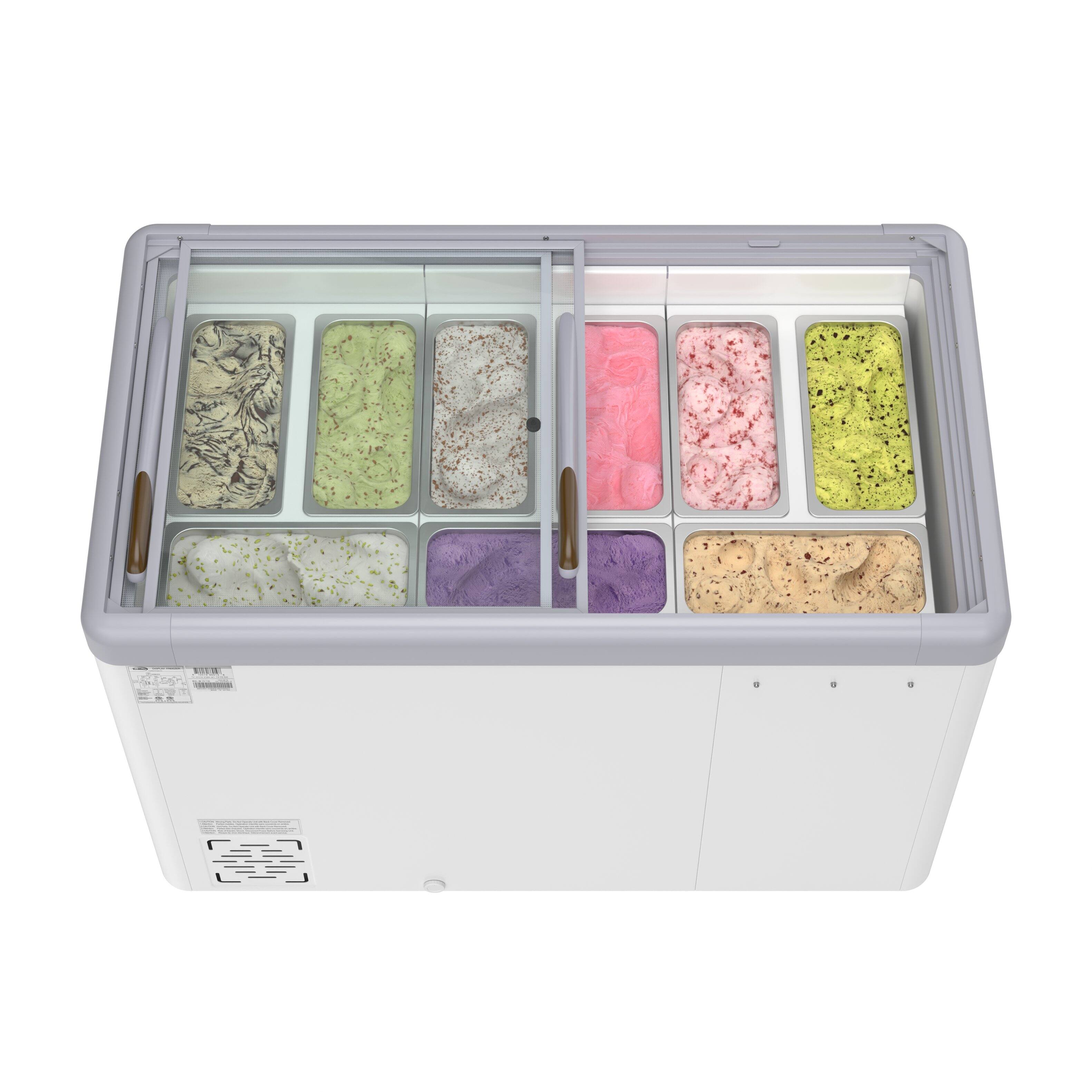 Alt View 1. Koolmore - 50 in. Gelato Dipping Cabinet Display Freezer with Sliding Glass Door, 13 cu. ft. KM-GDC-49SD - White.