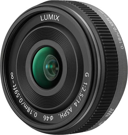 Angle Standard. Panasonic - Lumix G 14mm f/2.5 Wide-Angle Lens for Select Lumix G DSLR Cameras - Black.