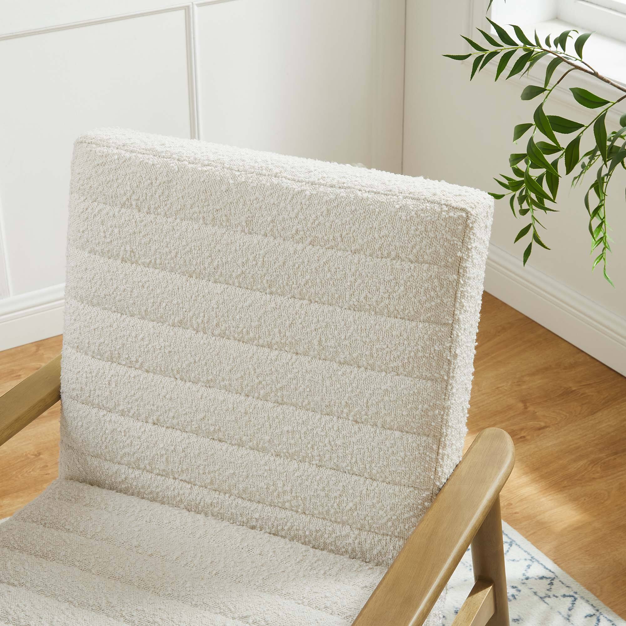 Front. Modway - Jensen Boucle Fabric Accent Chair by Modway - Ivory.