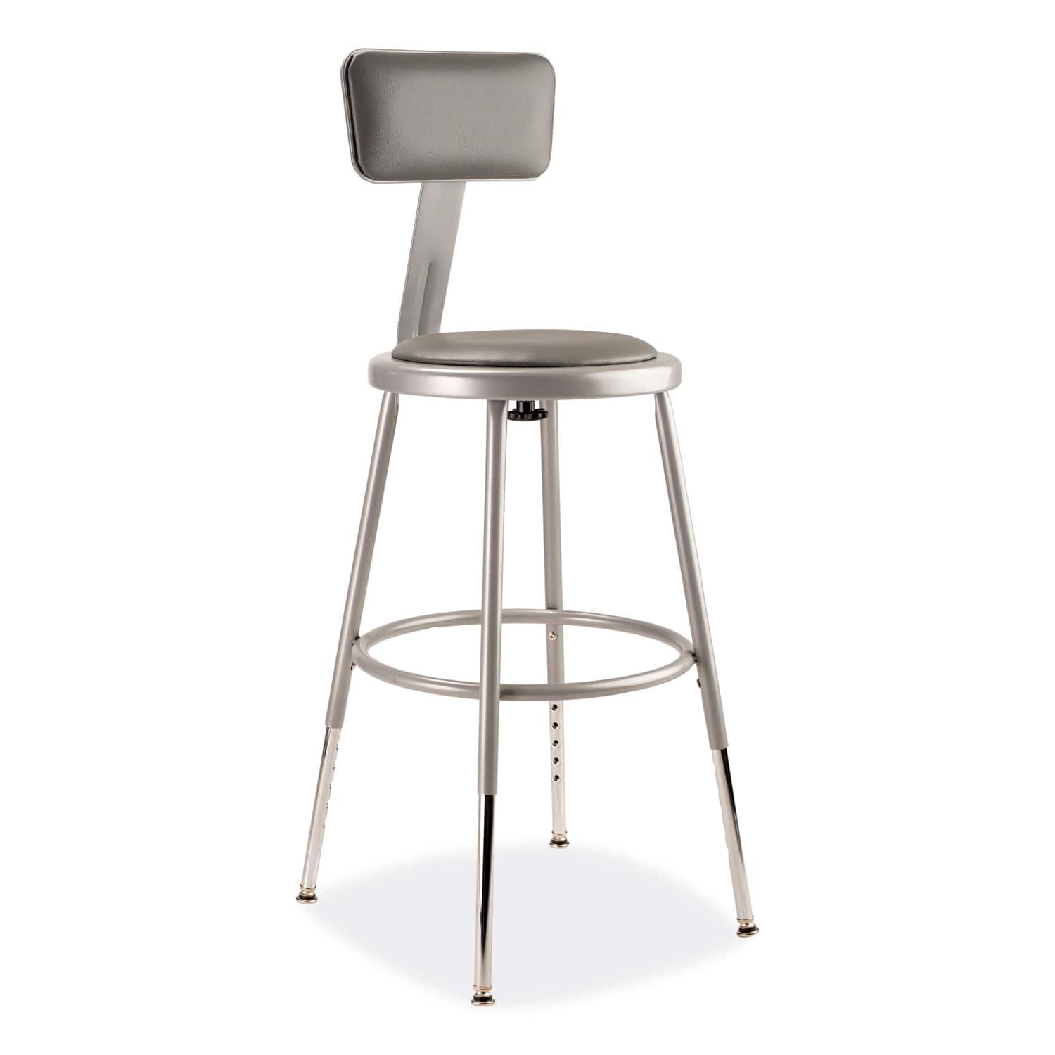 "National Public Seating - 6400 Series Height Adjustable Heavy Duty Padded Stool with Backrest Supports Up to 300 lb 19"" to 27"" Seat Height - Gray" price history on PriceWatchPro