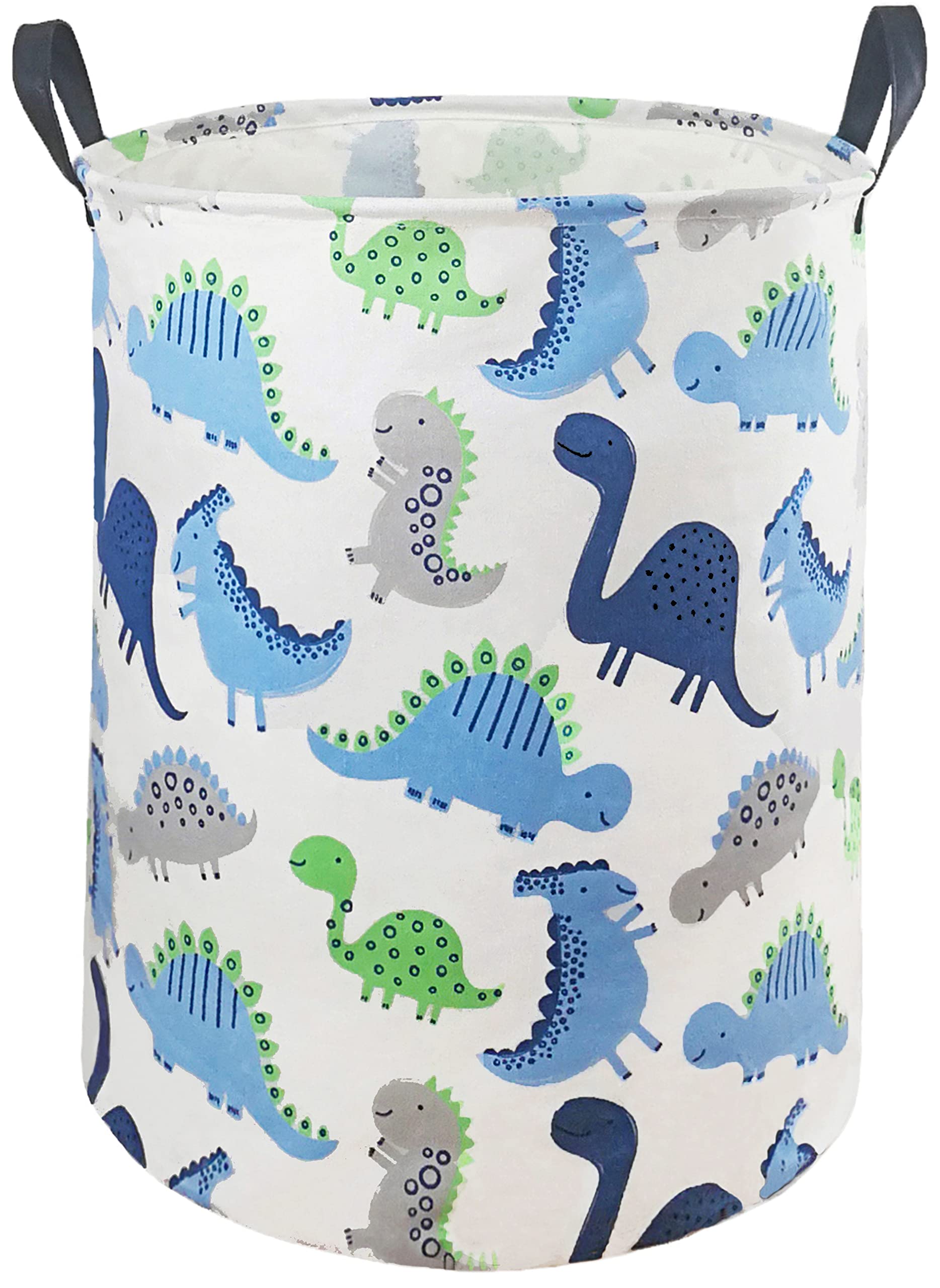 Front. DORLUKFU - Kids Hamper Storage Basket Nursery Bins Baby Gift Toy Organizer Box Laundry Basket Large Canvas Collapsible Chest for - Dinosaur.
