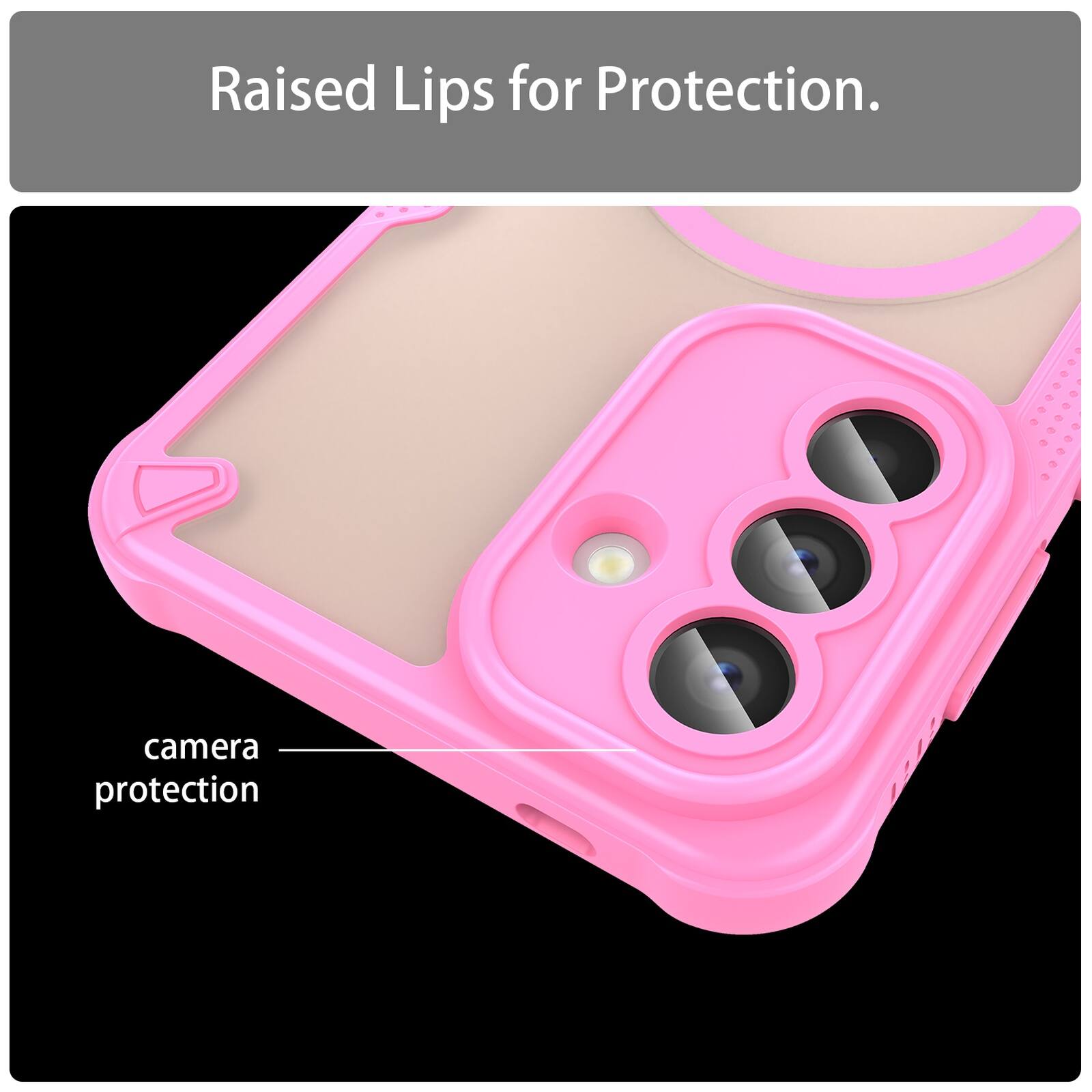 Raised Lips for Protection.  
camera protection