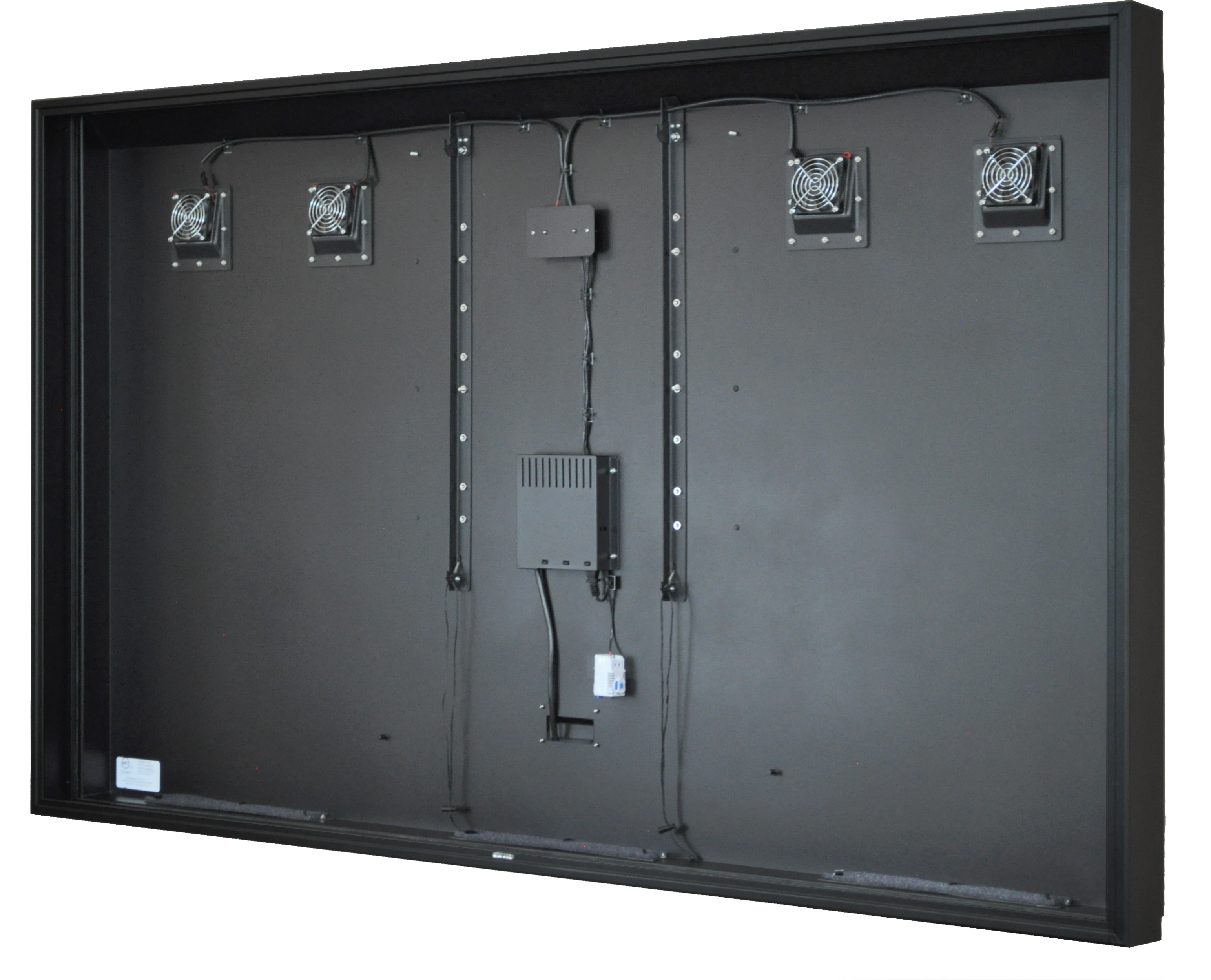 Left. Apollo Enclosures - Apollo 86" Deluxe Outdoor TV Enclosure for 80" to 86" TVs, Quality Aluminum Construction, UL/CSA certified for safety - Black.