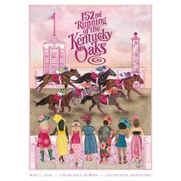 Dyehard Supply - 152nd Kentucky Oaks Art of the Derby 20" x 30" Standard Poster with Tube - Multicolor