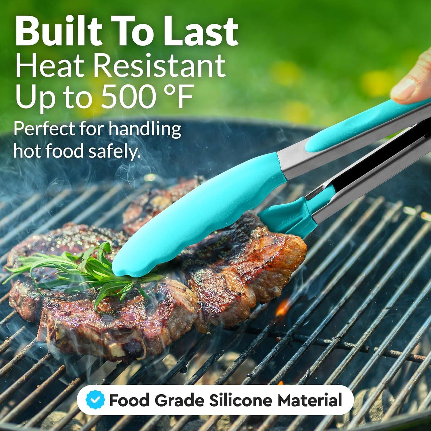 Built To Last
Heat Resistant Up to 500 °F
Perfect for handling hot food safely.
Food Grade Silicone Material