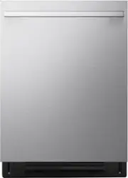 LG - STUDIO 24" Top Control Smart Built-In Tub Dishwasher with 3rd Rack, FlushFit Design and 39 dBA - Stainless Steel - Front_Zoom