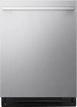 LG - STUDIO FlushFit 24" Top Control Smart Built-In Tub Dishwasher w/3rd Rack, 1 Hour Wash & Dry and 39dBA - Stainless Steel