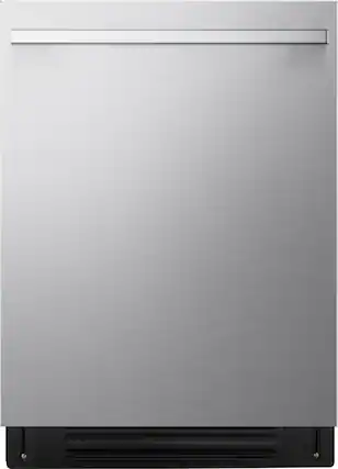 Front. LG - STUDIO 24" Top Control Smart Built-In Stainless Steel Tub Dishwasher with 3rd Rack, FlushFit Design and 39 dBA - PrintProof Stainless Steel.