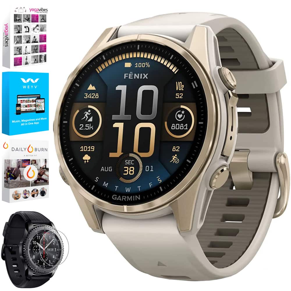 Garmin - 010-02903-10 Fenix 8 43 mm, AMOLED, Sapphire, Soft Gold + Fitness Bundle - Soft Gold - (2024) price history on PriceWatchPro