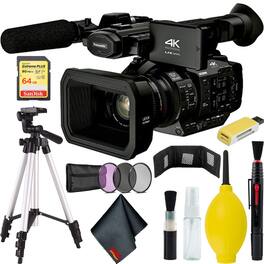 Panasonic - AG-UX180 4K Premium Professional Camcorder Bundle w/Tripod