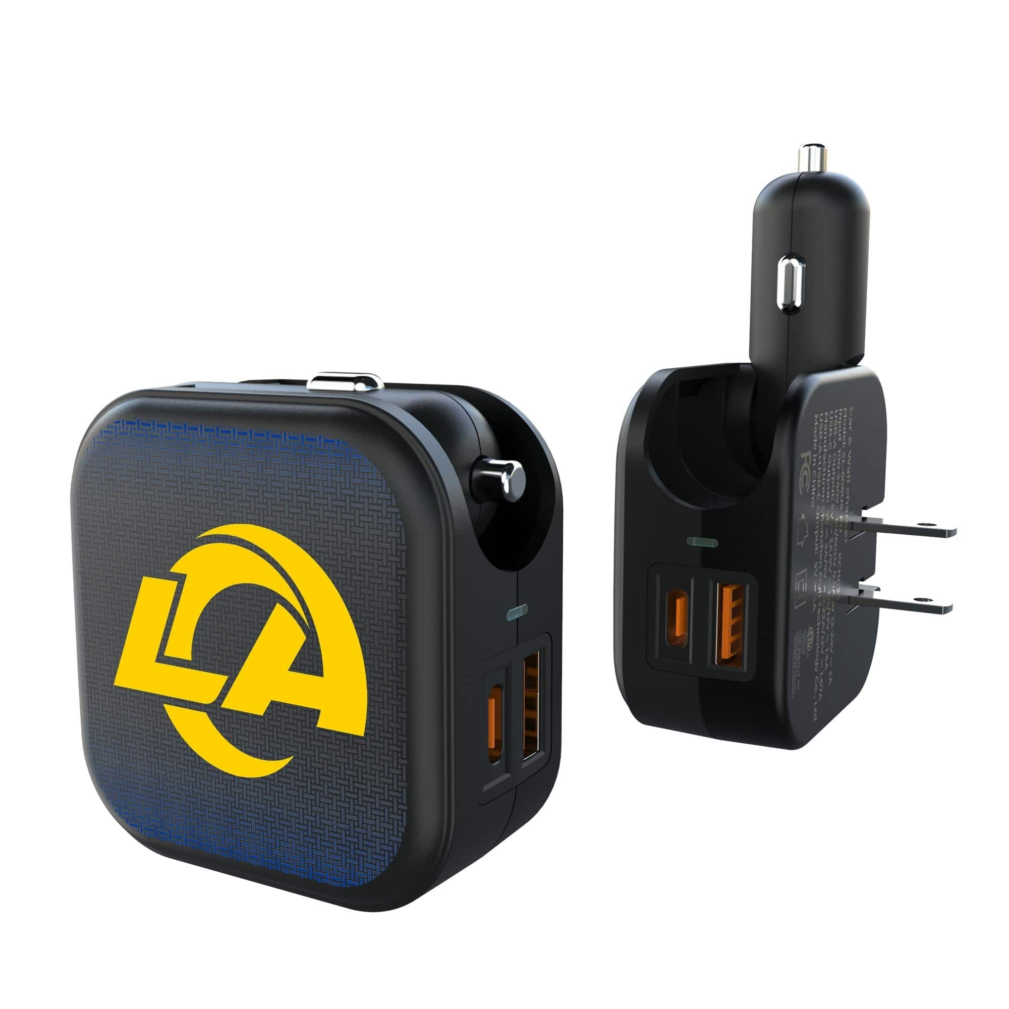 Keyscaper - Los Angeles Rams 2-in-1 USB A/C Charger - Black