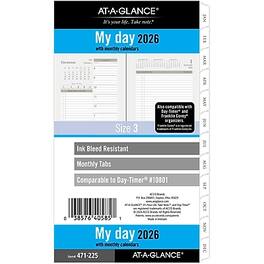AT-A-GLANCE - 2026 6.75" x 3.75" Daily & Monthly Planner Refill Pages - White/Brown