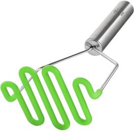 Zulay Kitchen - Potato Masher with Premium Silicone Coated Stainless Steel Design - Light Green