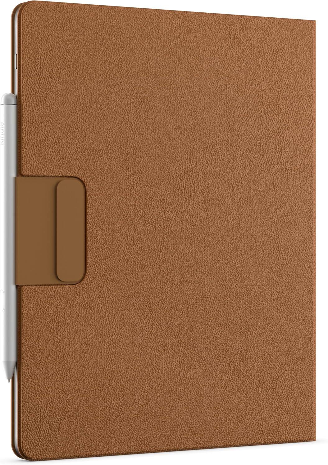 Back. Amazon - Amazon Kindle Scribe Executive Folio Cover with Magnetic Attach, Sleek Protective Case - Premium Leather - Caramel.