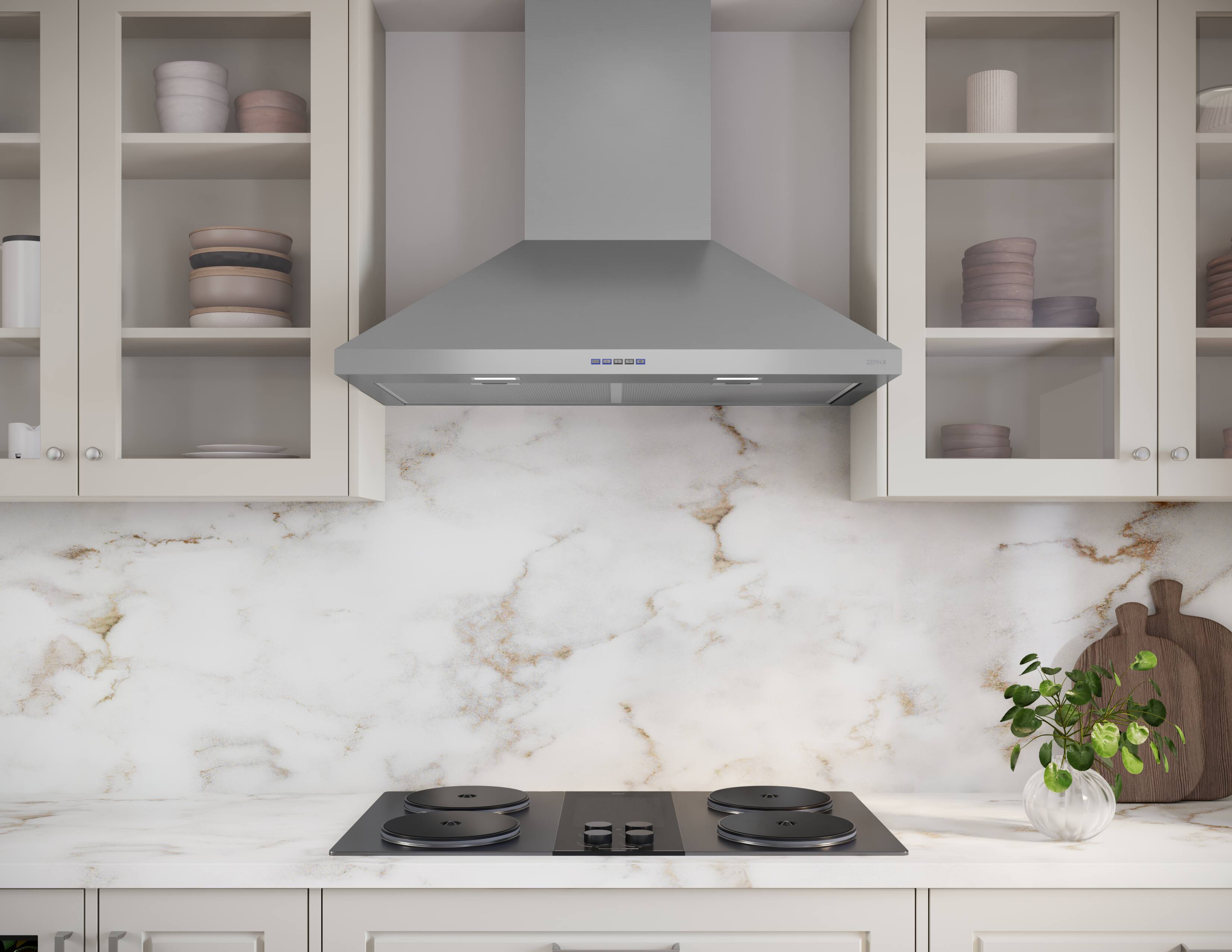 Alt View 11. Zephyr - Ombra 30 in. 600 CFM Wall Mount Range Hood - Stainless Steel.