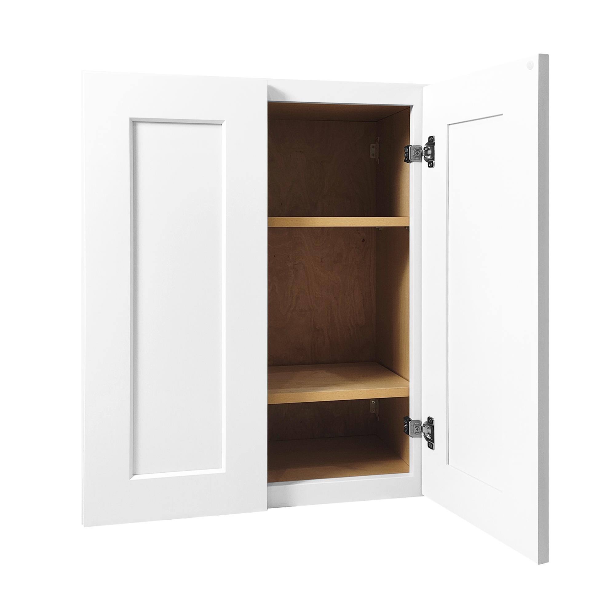 Alt View 1. Boyel Living - White Shaker Wall Cabinet with Double Door 36-in L x 12-in W x 36-in H for Kitchen Bathroom Laundry Garage - White.