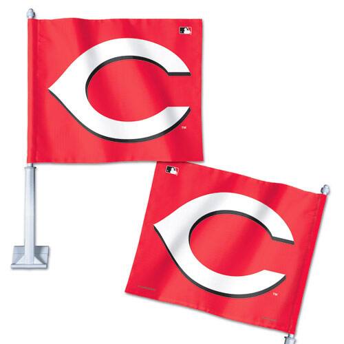 Alt View 1. WinCraft - Cincinnati Reds 12" x 13" Double-Sided Car Flag - Multicolor.