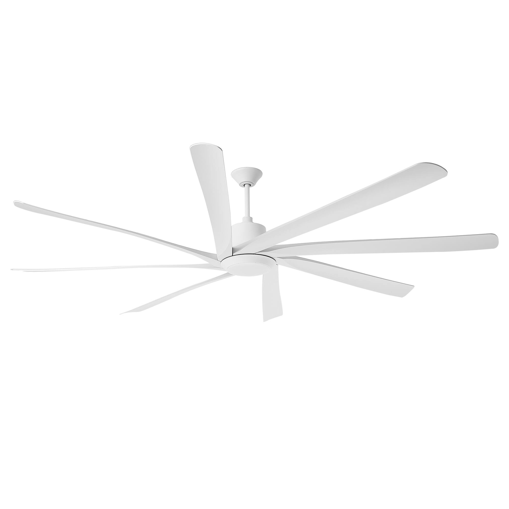 Alt View 8. Parrot Uncle - 100'' White Downrod Mount LED Ceiling Fan with Remote and 8 ABS Blades - White.