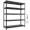 Front. VEVOR - Storage Shelves, 5-Tier Adjustable, 3000 lbs Capacity, Heavy Duty Garage Storage Shelving Unit, Metal Utility Rack Shelf - Black.