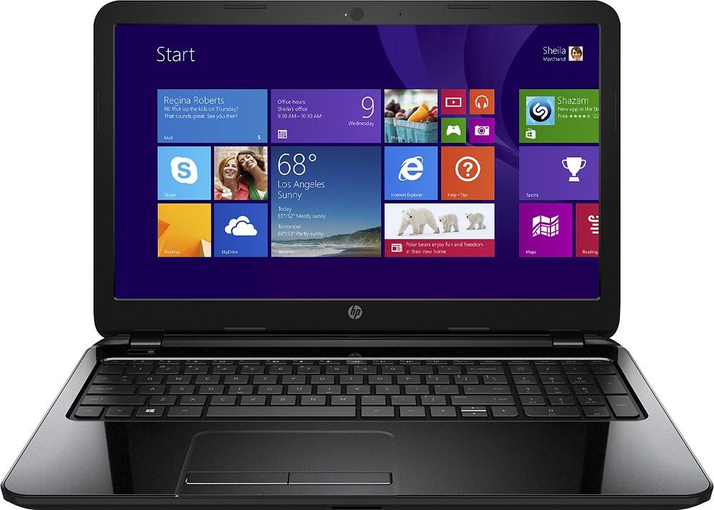 Front. HP - Geek Squad Certified Refurbished 15.6" Touch-Screen Laptop - AMD A8-Series - 4GB Memory - 500GB HDD - Black Licorice.