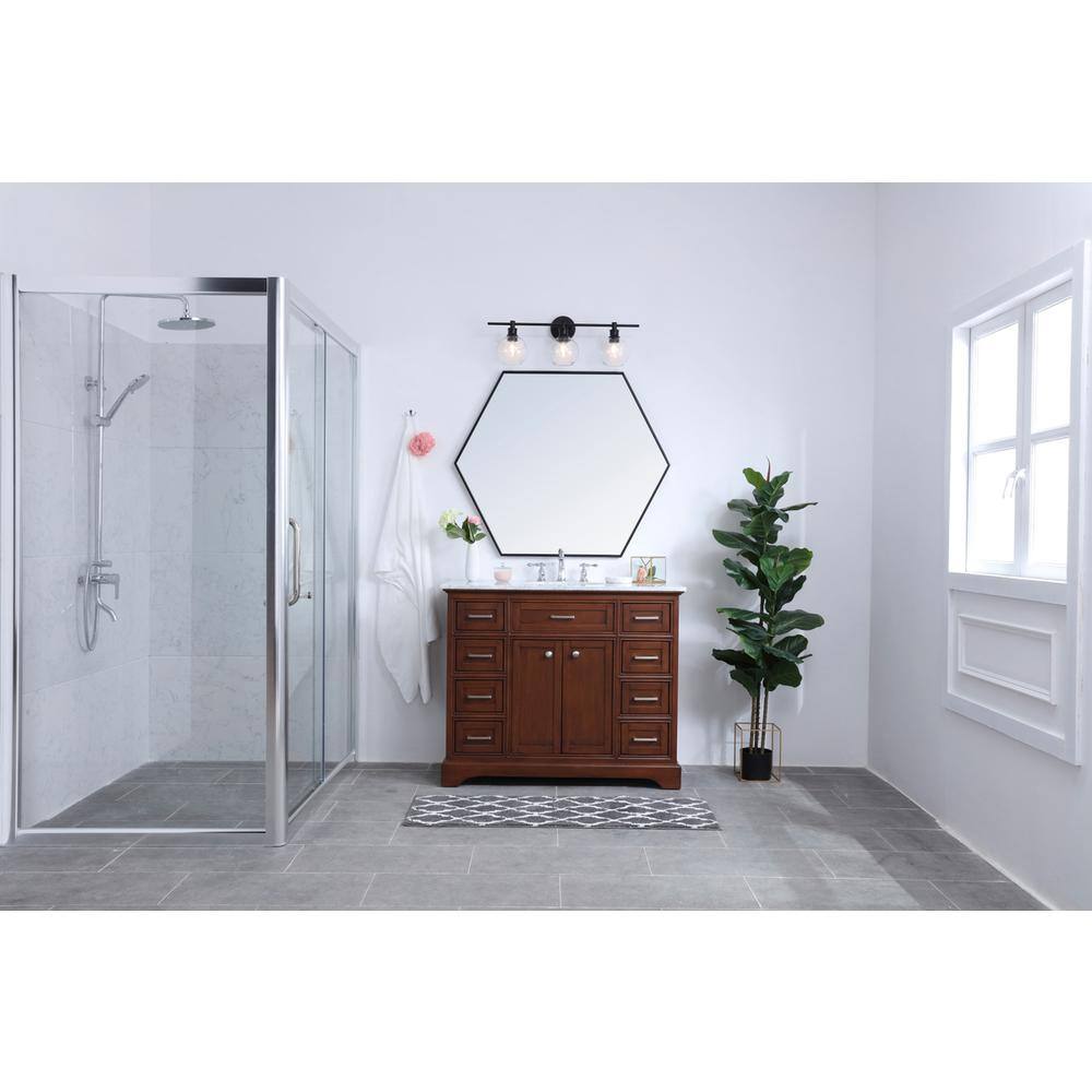 Front. Living District - Collier 3 light Black and Clear glass Wall sconce - Black And Clear Glass.
