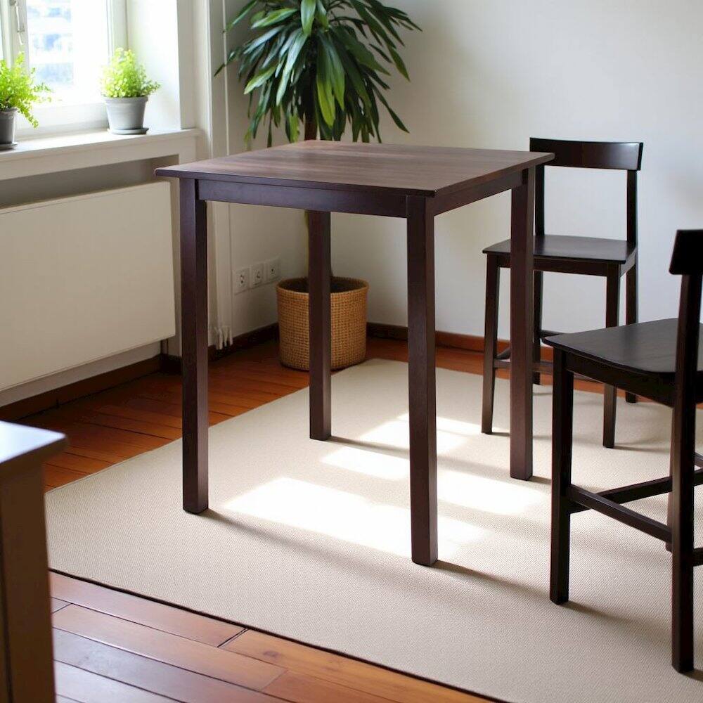 Left. FurniFact - Square Pub Table – Bar Height Dining Table for Kitchen or Bistro - Walnut.