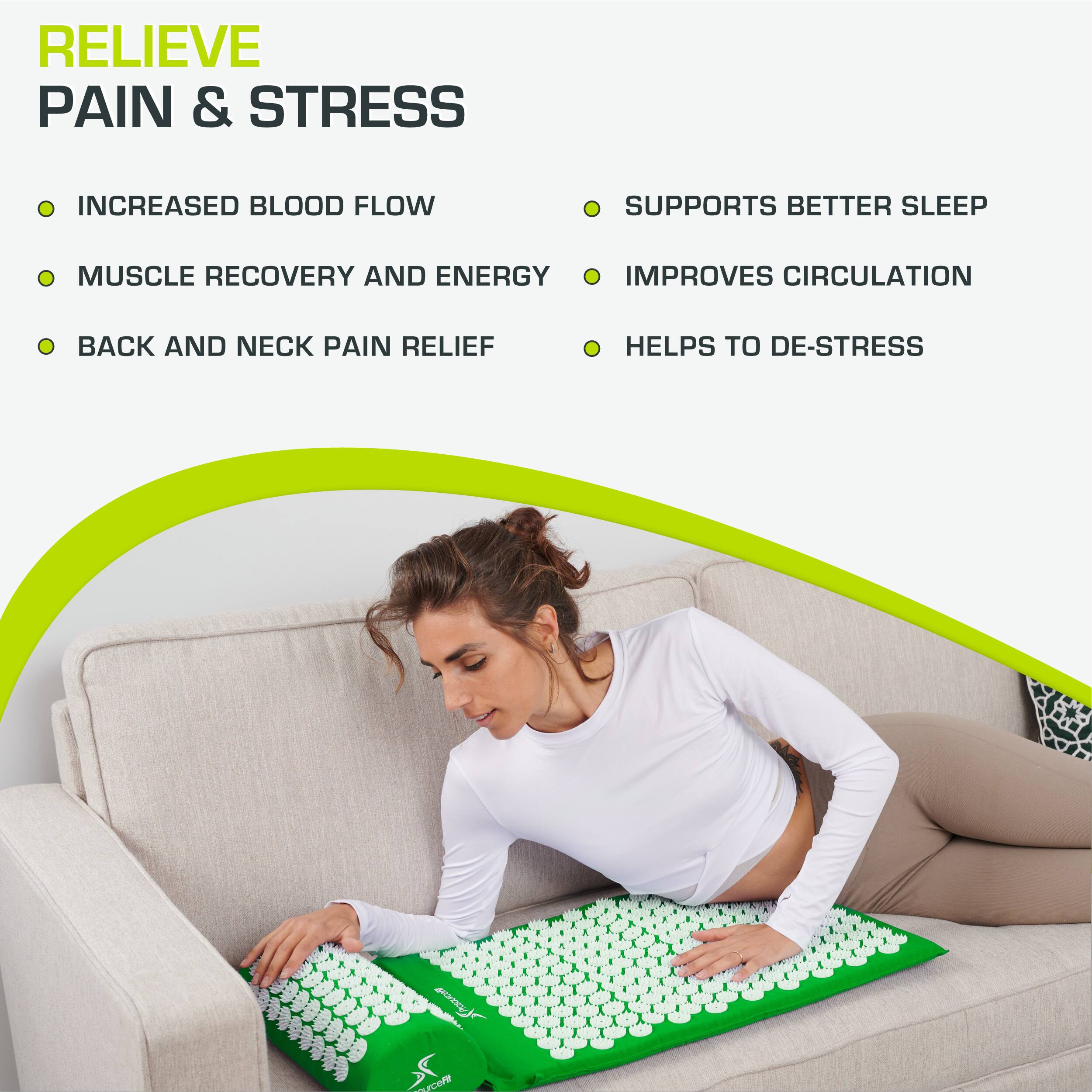 RELIEVE PAIN & STRESS

- INCREASED BLOOD FLOW
- MUSCLE RECOVERY AND ENERGY
- BACK AND NECK PAIN RELIEF

- SUPPORTS BETTER SLEEP
- IMPROVES CIRCULATION
- HELPS TO DE-STRESS