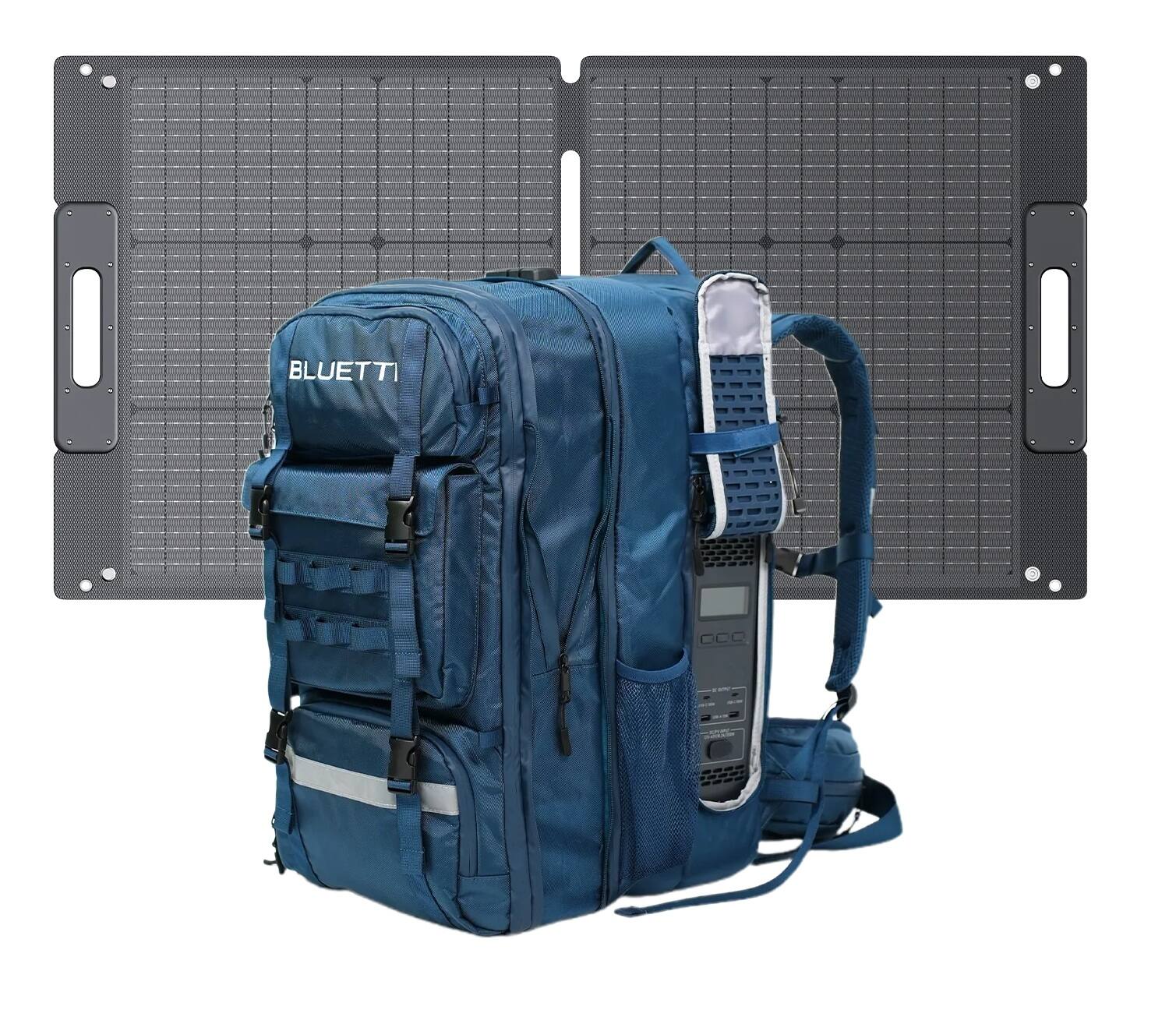 Alt View 5. BLUETTI - Handsfree1 Solar Backpack 300W - Black.
