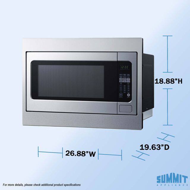 26.88"W x 18.88"H x 19.63"D  
For more details, please check additional product specifications  
SUMMIT APPLIANCE