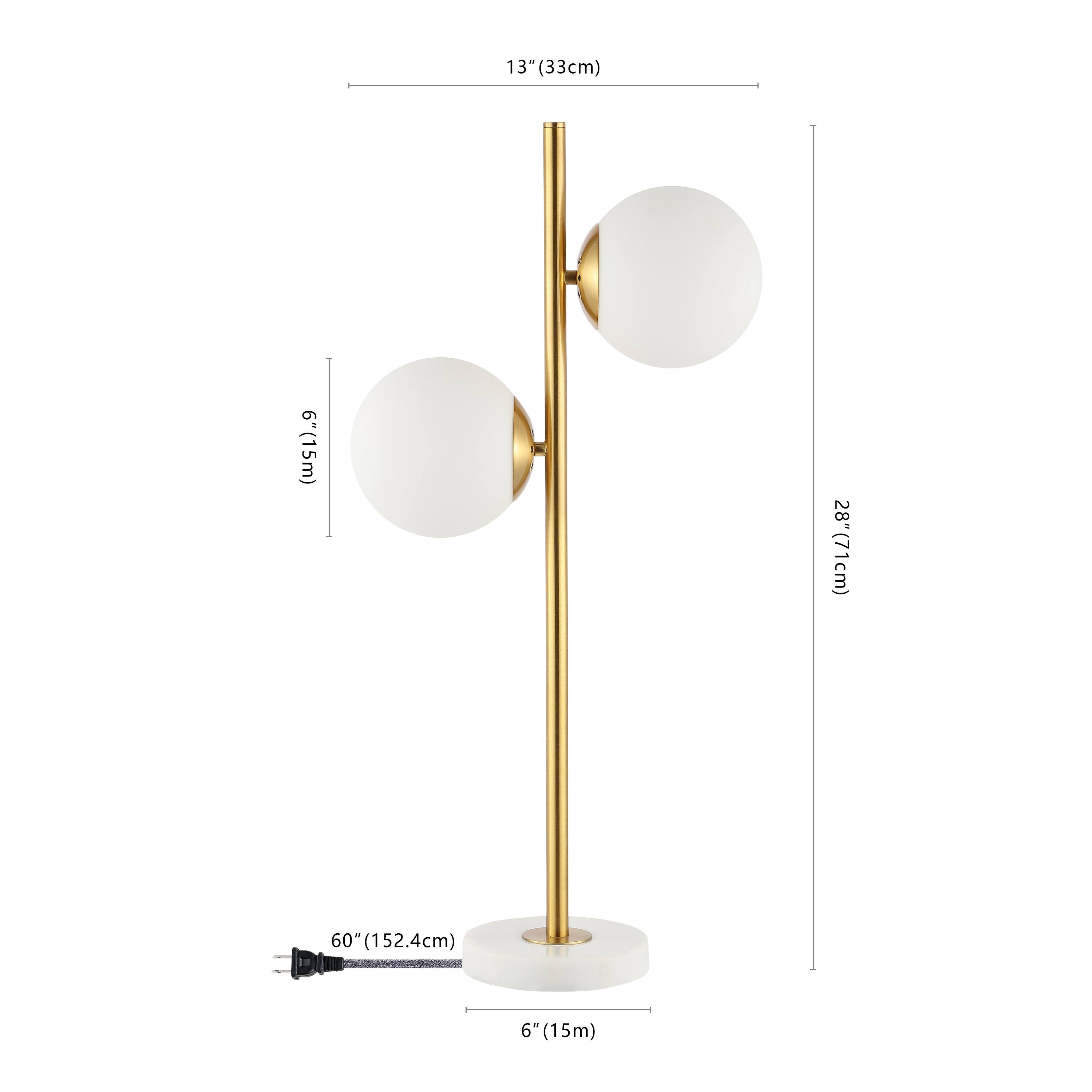 13" (33cm)  
6" (15cm)  
28" (71cm)  
60" (152.4cm)  
6"  
5" (15cm)